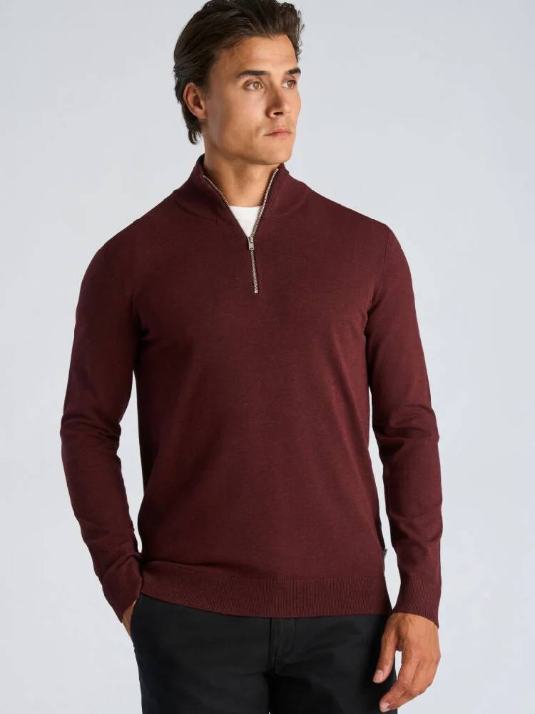 Soft Viscose Blend Half Zip Sweater