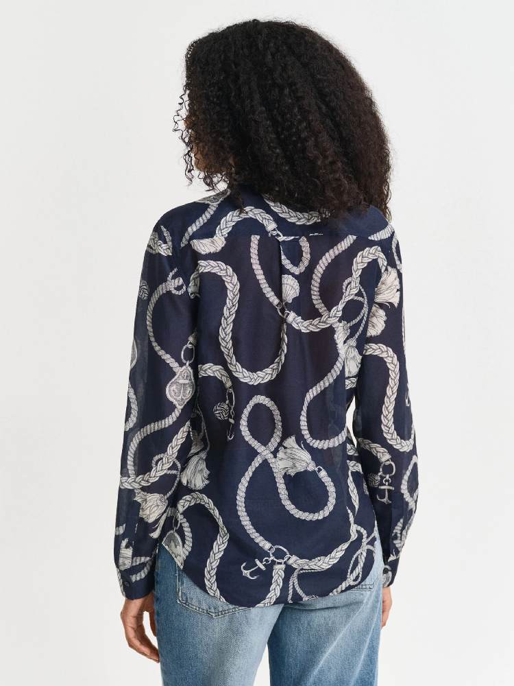 REG SAILING PRINT COT SILK SHIRT