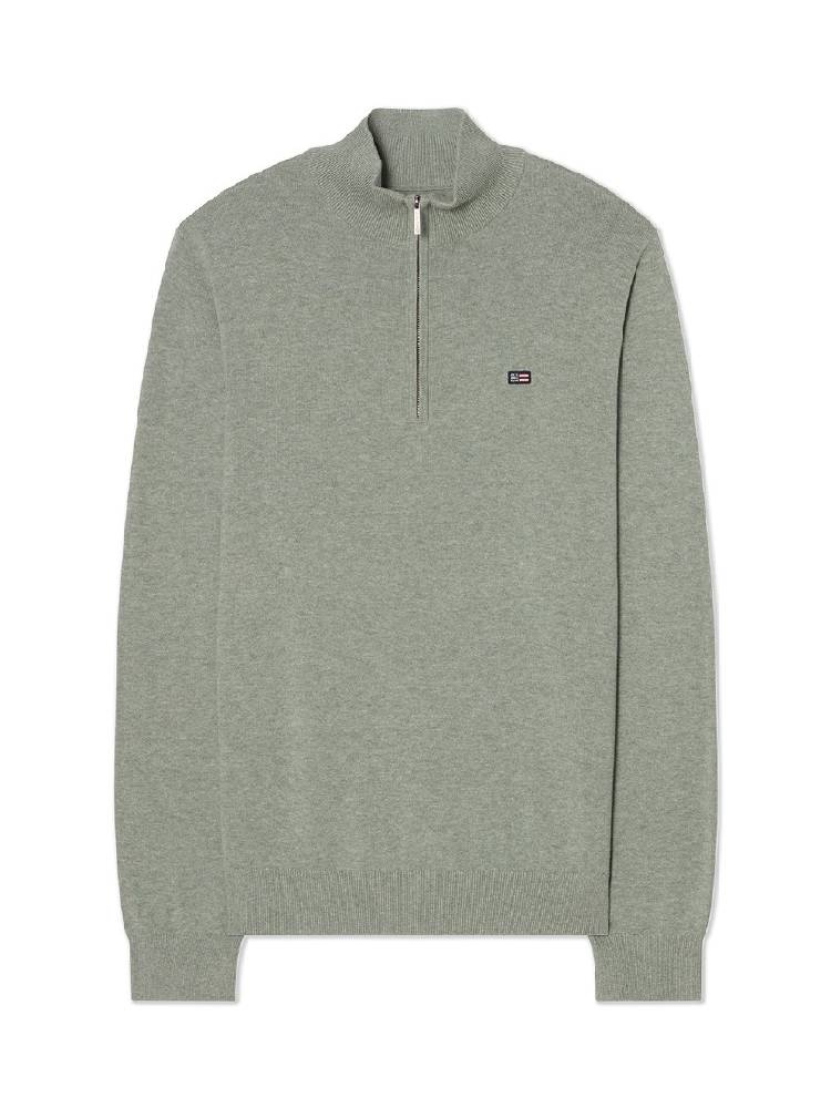 Cotton Half-Zip Knitted Sweater