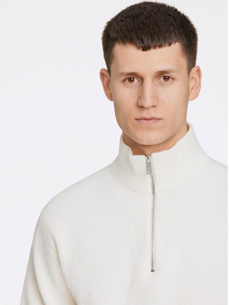 Half zip rib knit