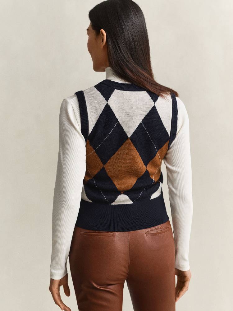 Argyle V-Neck Vest