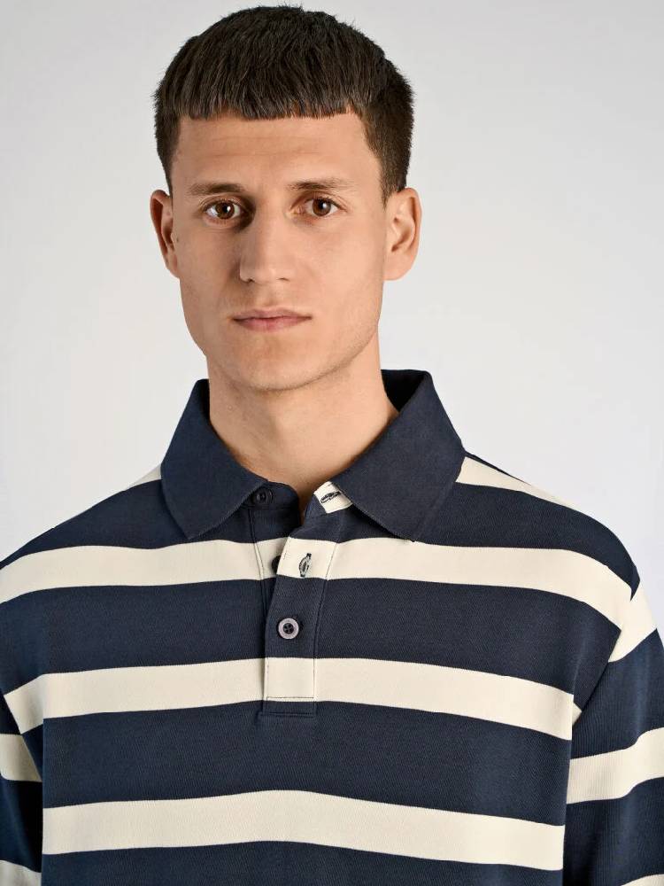 Striped polo sweatshirt L/S