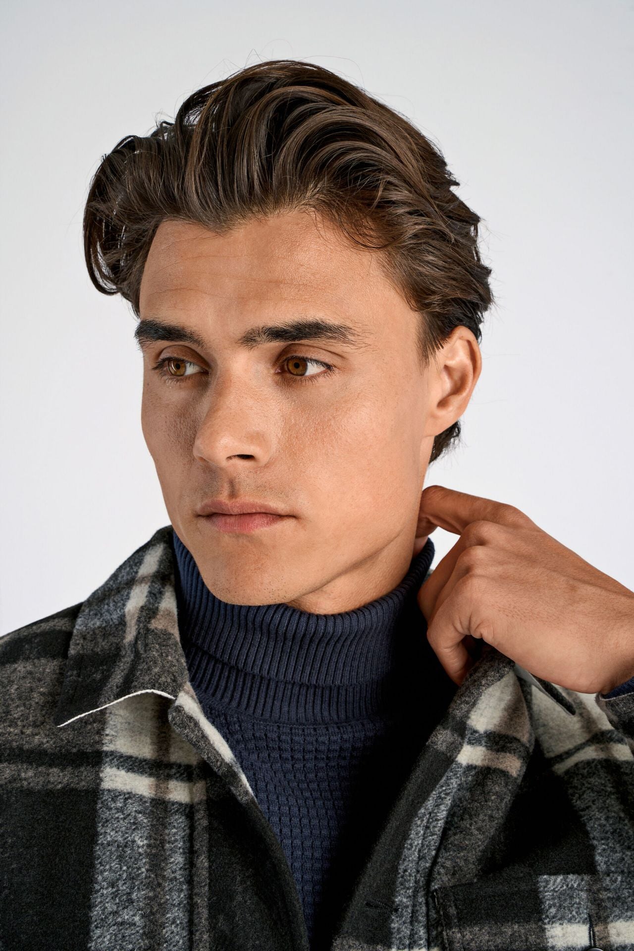 Brushed check overshirt