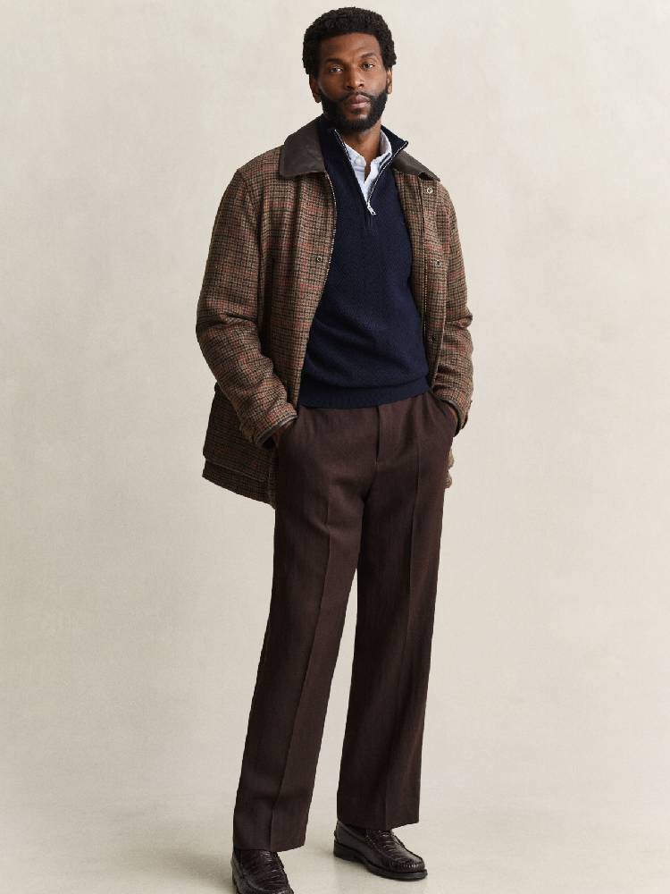 Herringbone Texture Half Zip