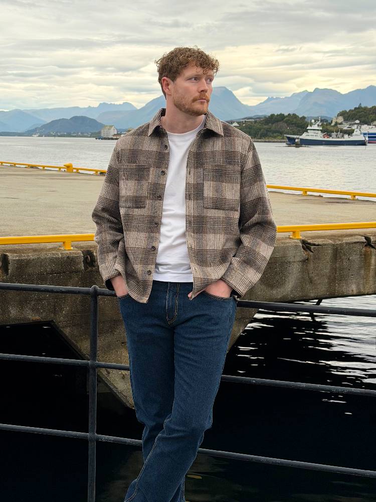 Brushed check overshirt
