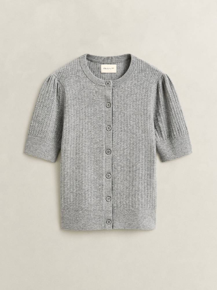 Mini Cable C-Neck Cardigan Ss