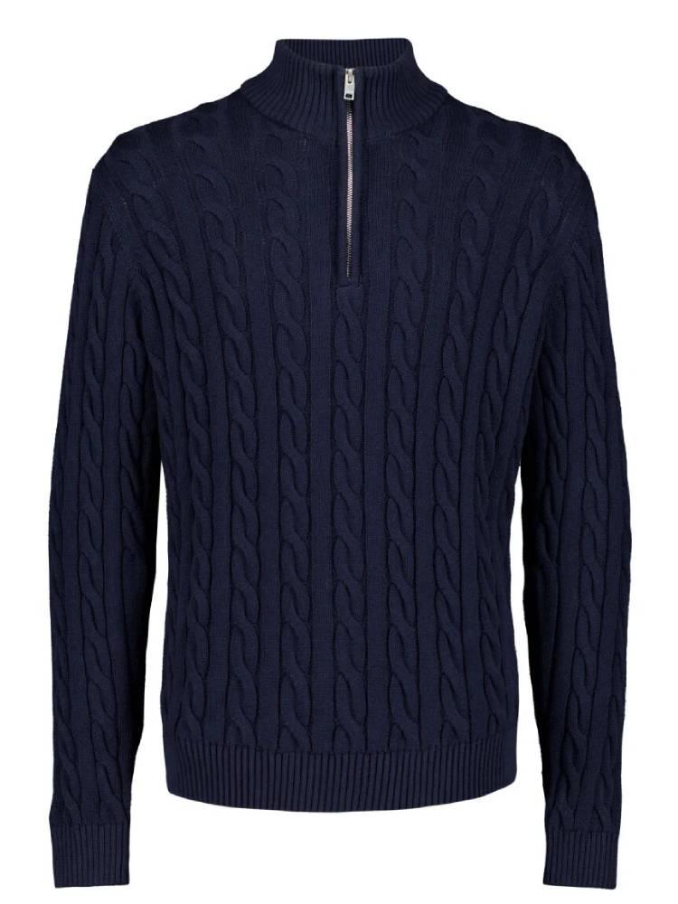 Cabel zip-neck knit