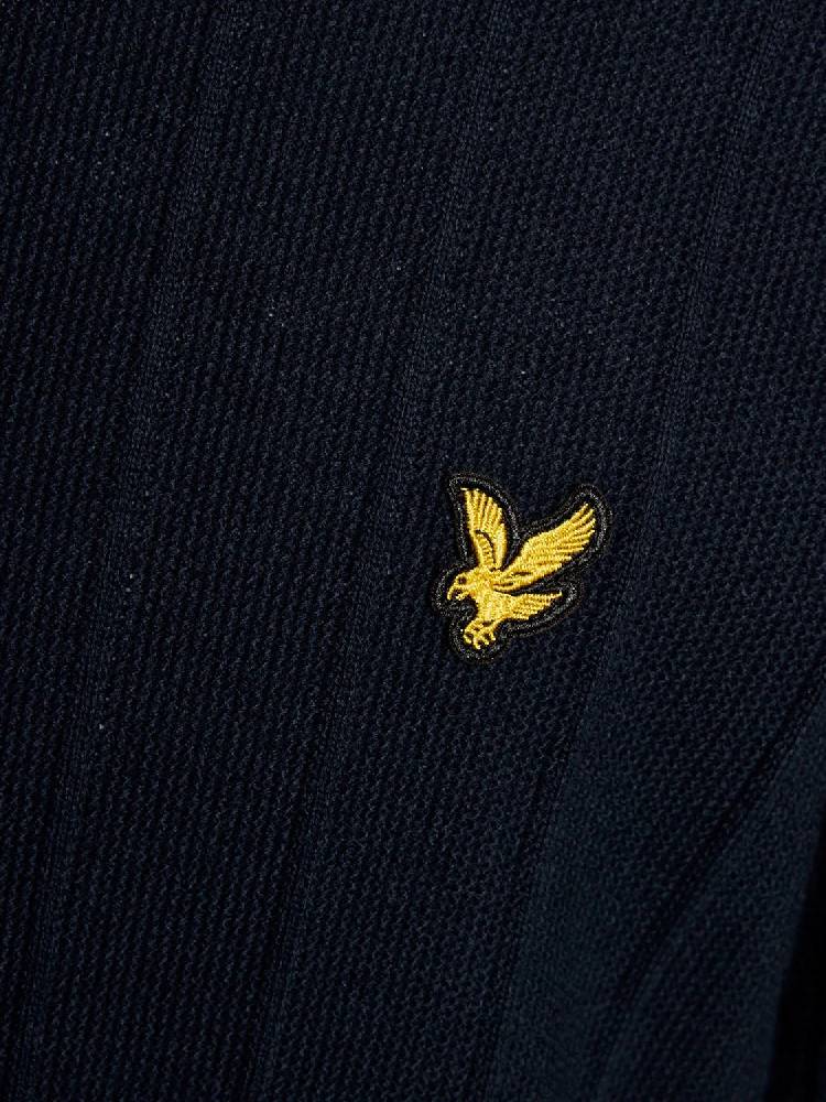 Tipped Pique Knitted Crew Neck Jumper