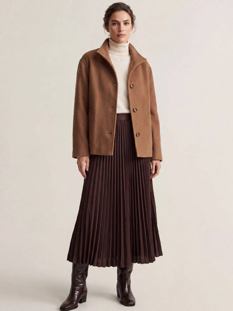 Pleated Midi Skirt