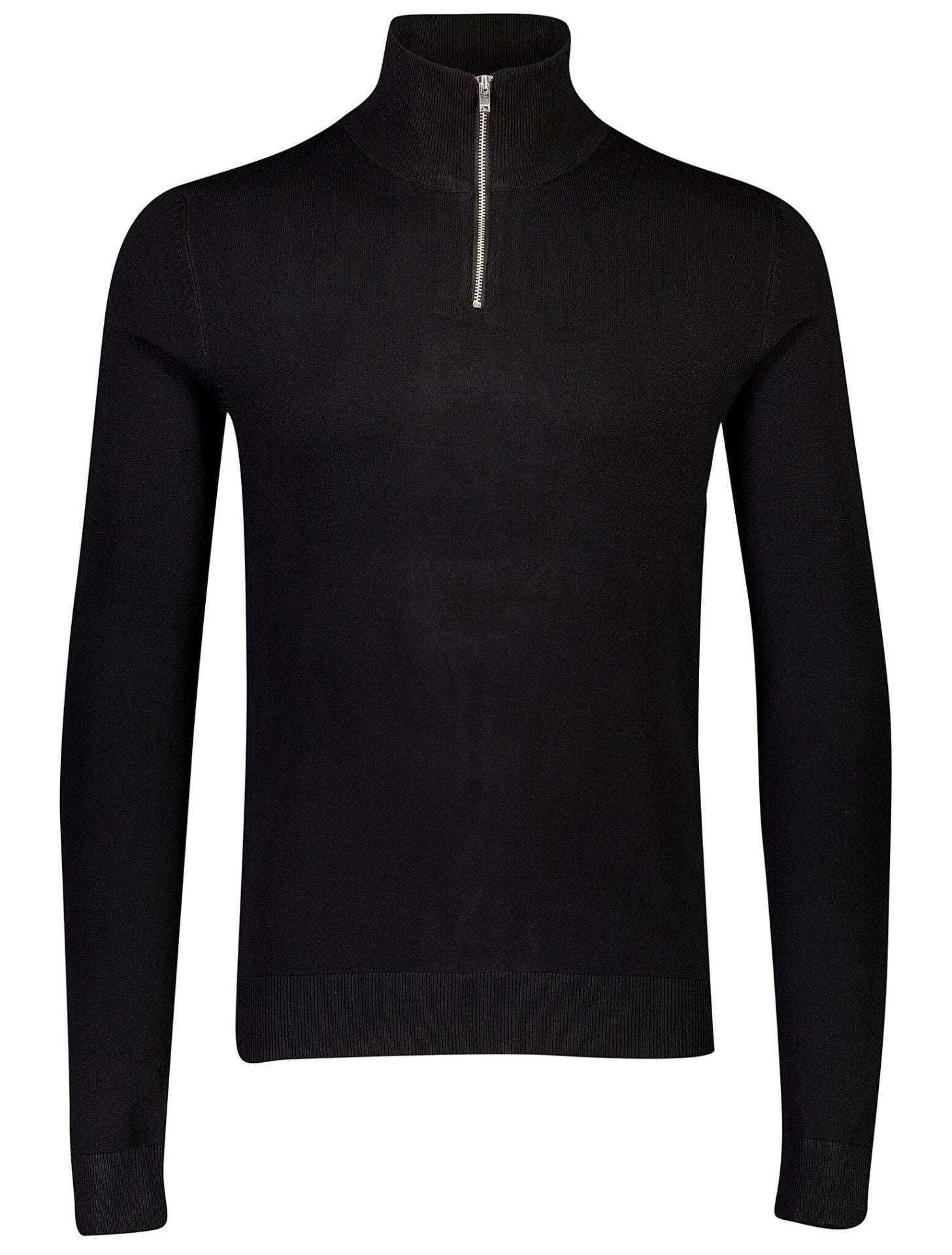 Half zip mélange knit