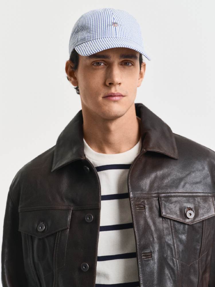 STRIPED SEERSUCKER CAP
