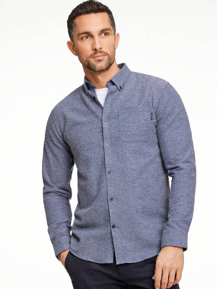 Brushed twill shirt L/S