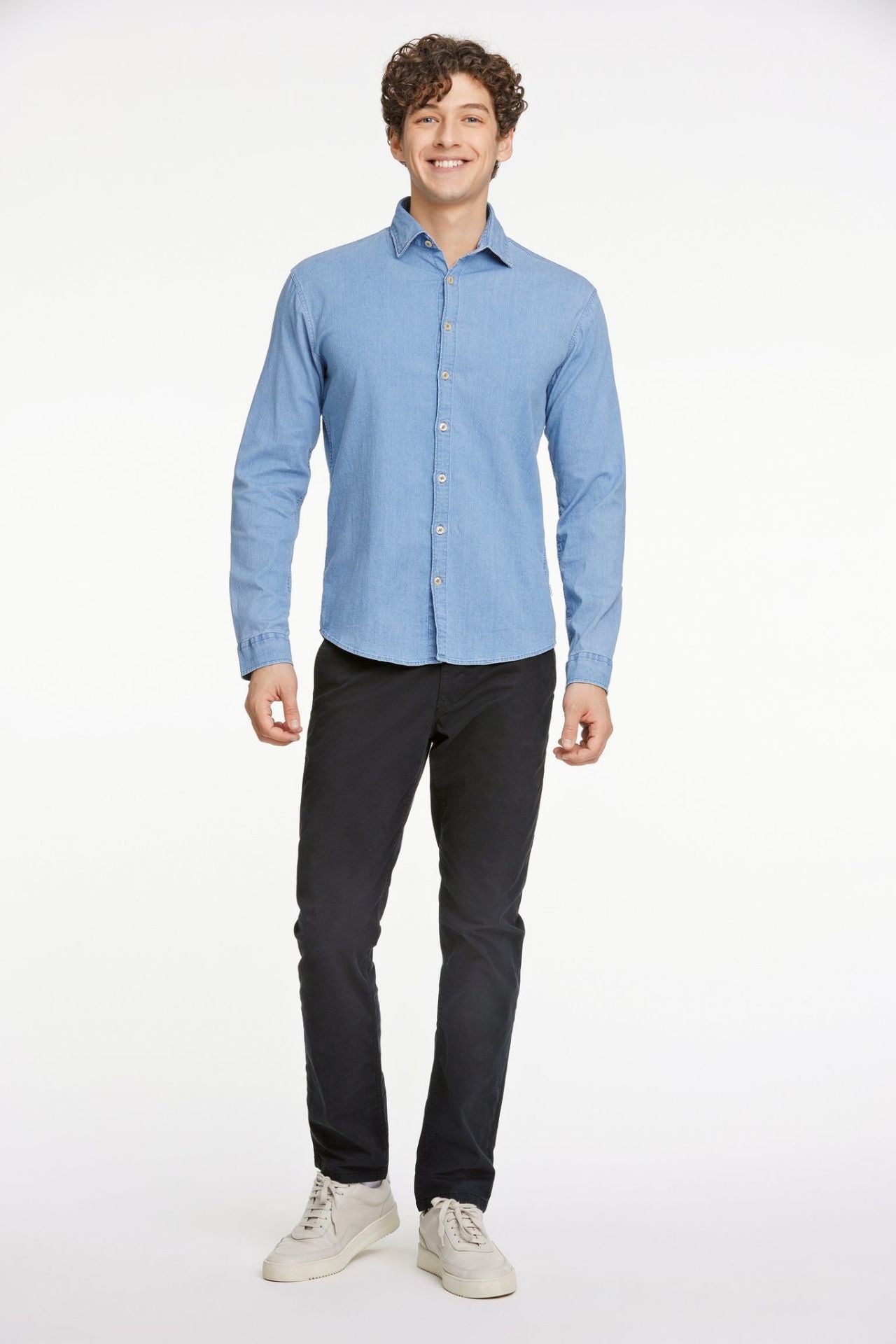 Soft indigo stretch shirt L/S