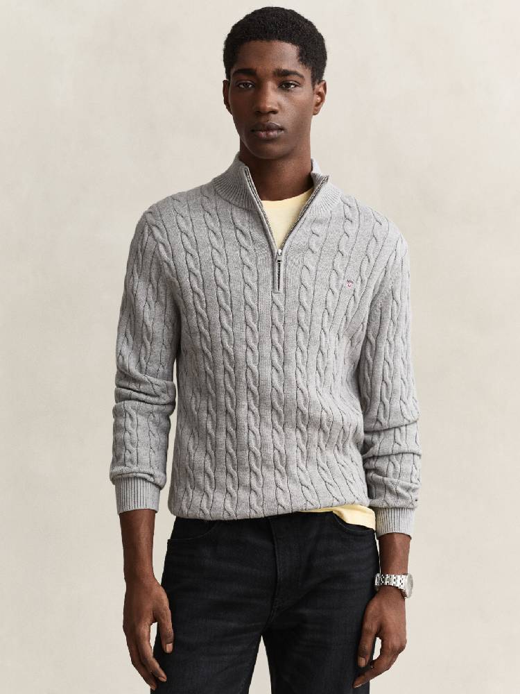 Cable Knit Half-Zip Sweater