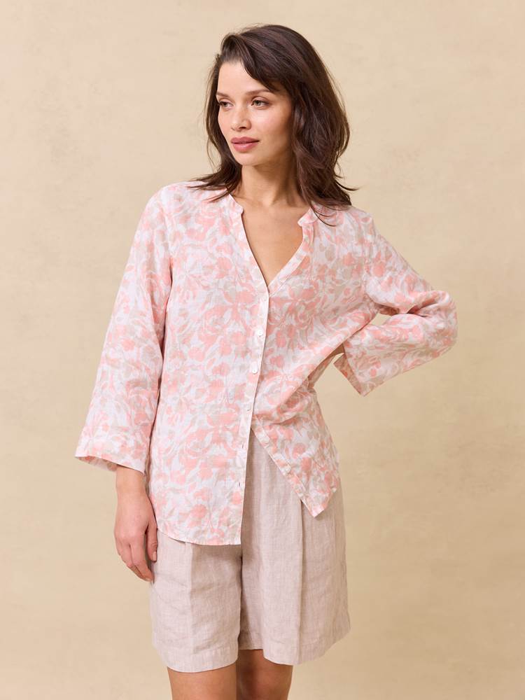Lucia printet linbluse