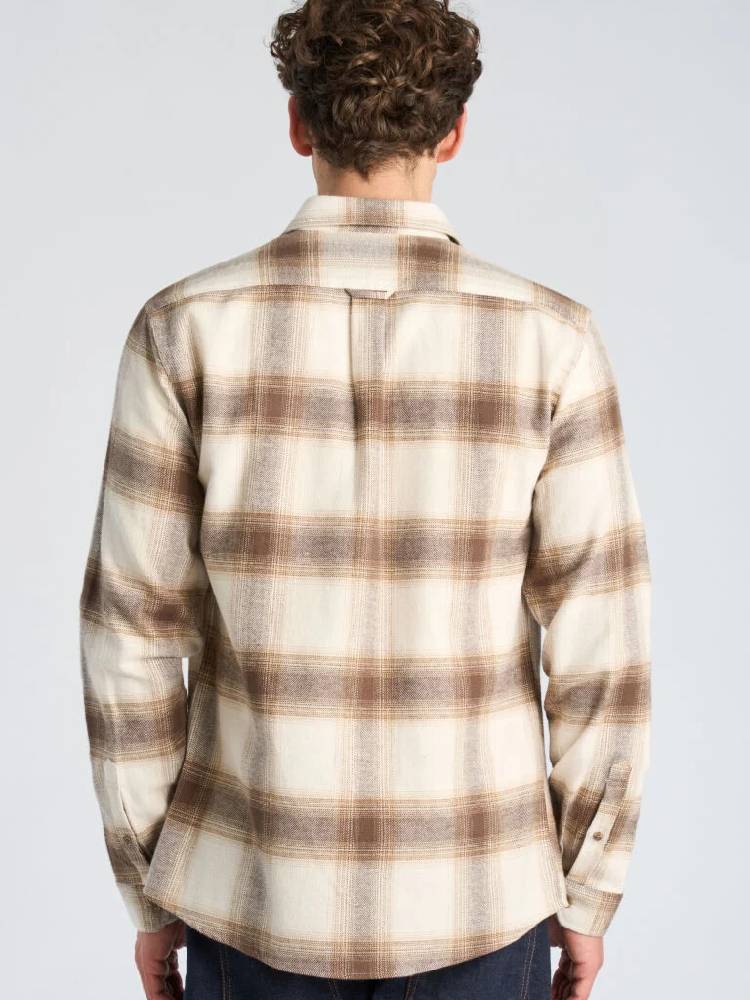 Heavy checked twill shirt
