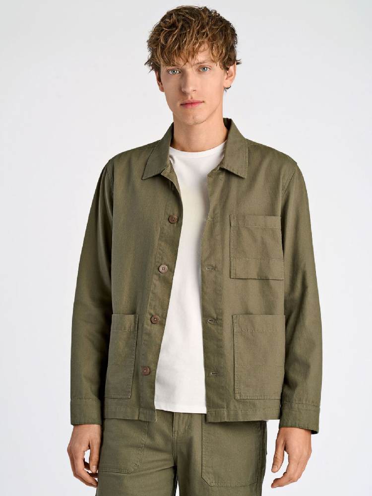 Linen blend overshirt