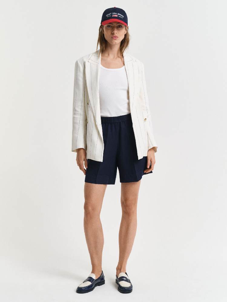 REL LINEN BLEND PULL ON SHORTS