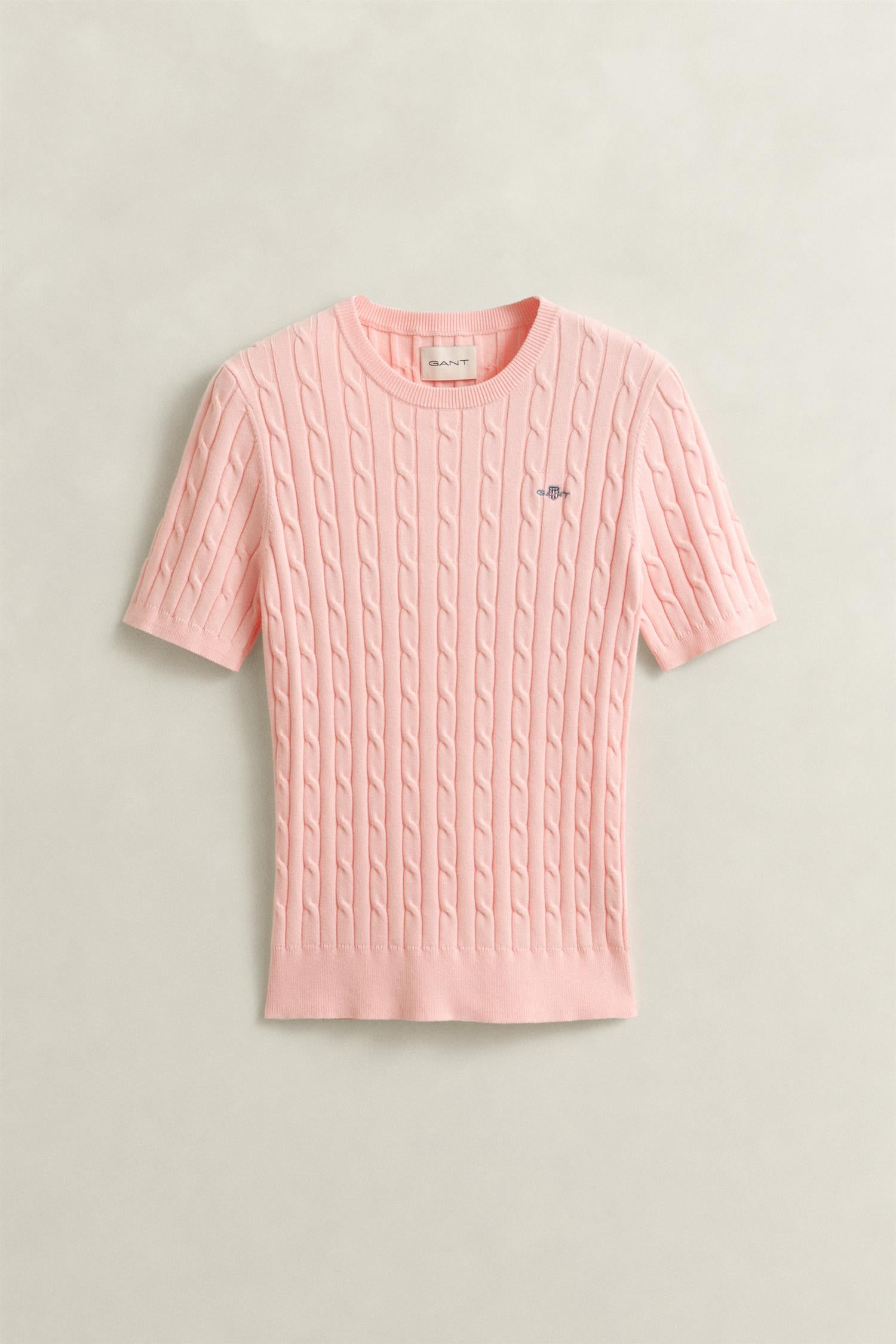 Stretch Cotton Cable Ss C-Neck