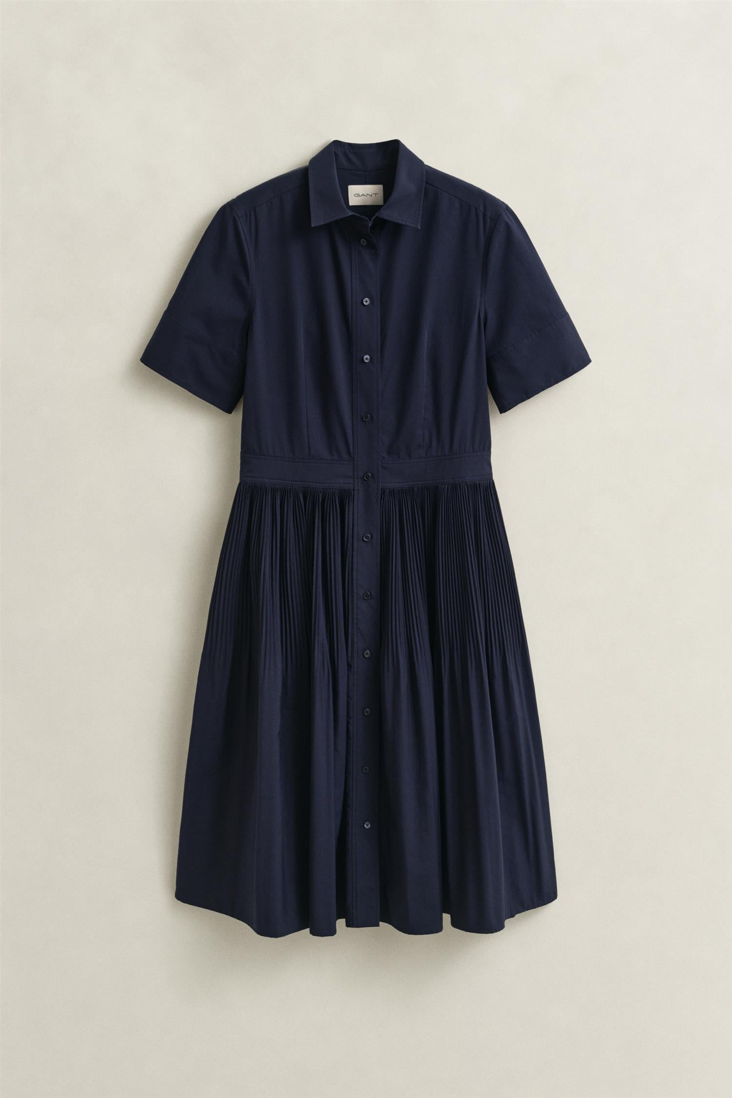 Ctn Pleated Ss Shirt Dress