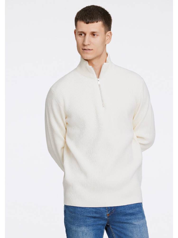 Half zip rib knit