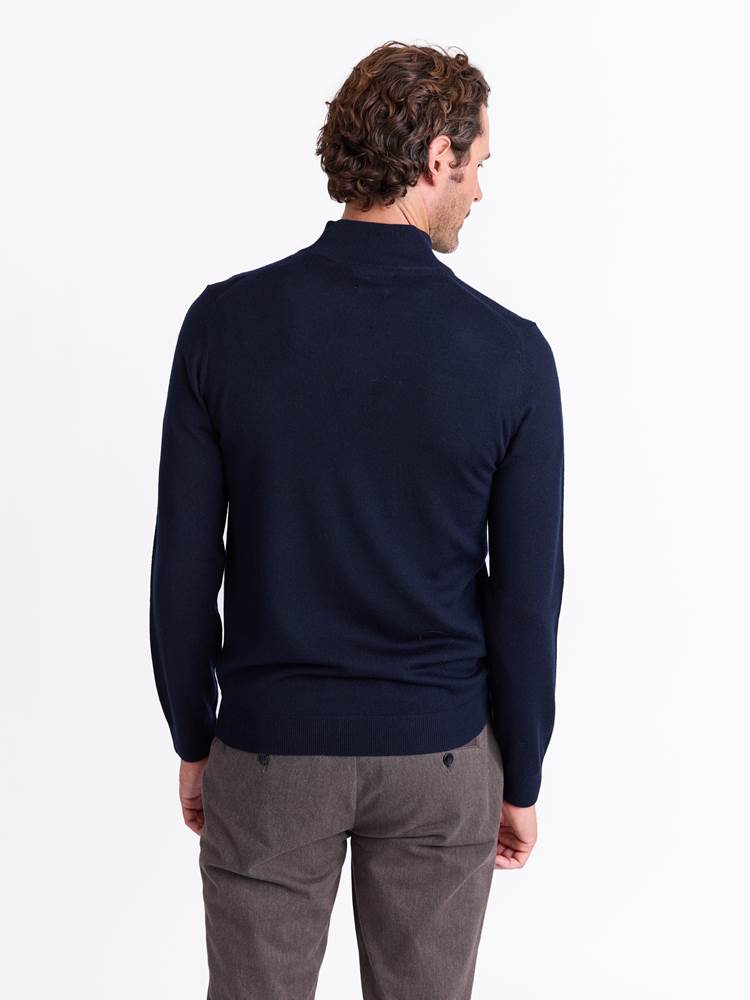 Berto merino zip genser