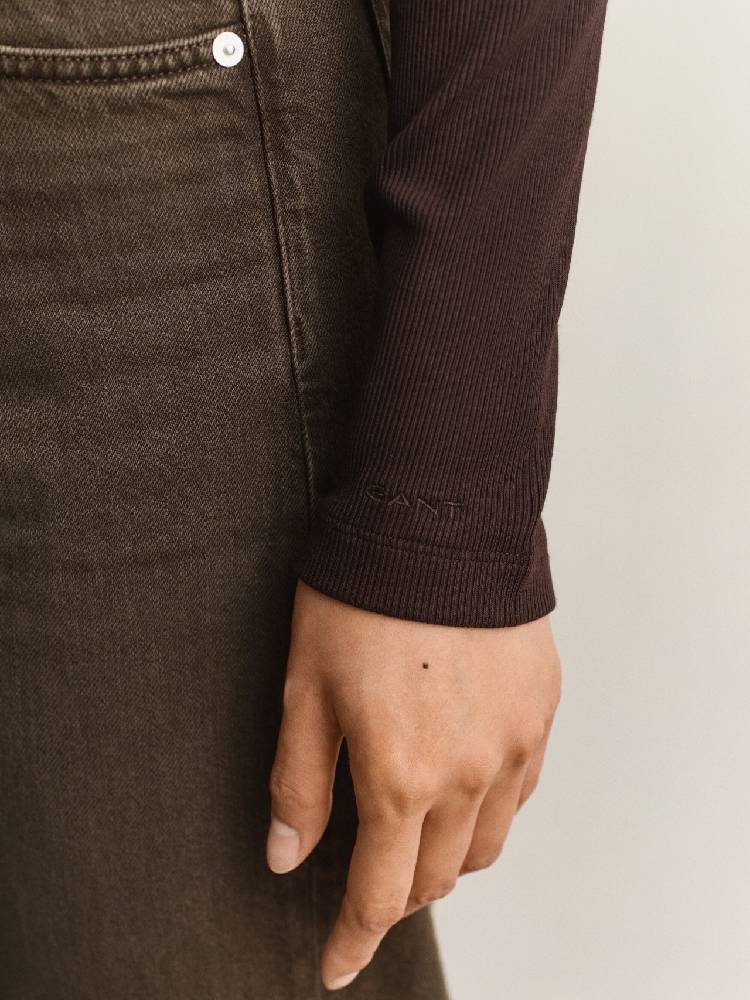 Slim Ribbed Ls Turtleneck