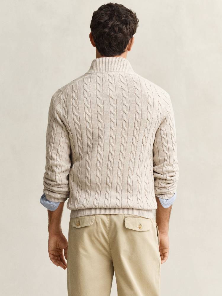 Cotton Cable Half Zip