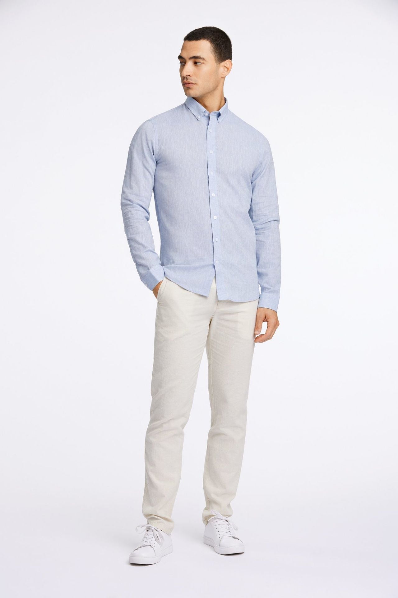 Linen/cotton shirt L/S