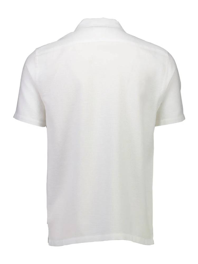 Solid dobby cotton shirt S/S