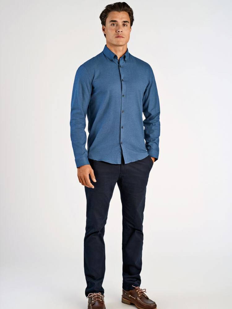 Mouliné stretch shirt L/S