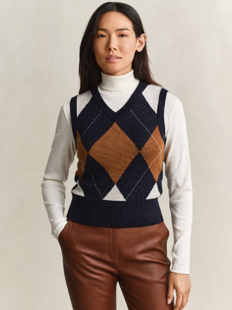 Argyle V-Neck Vest