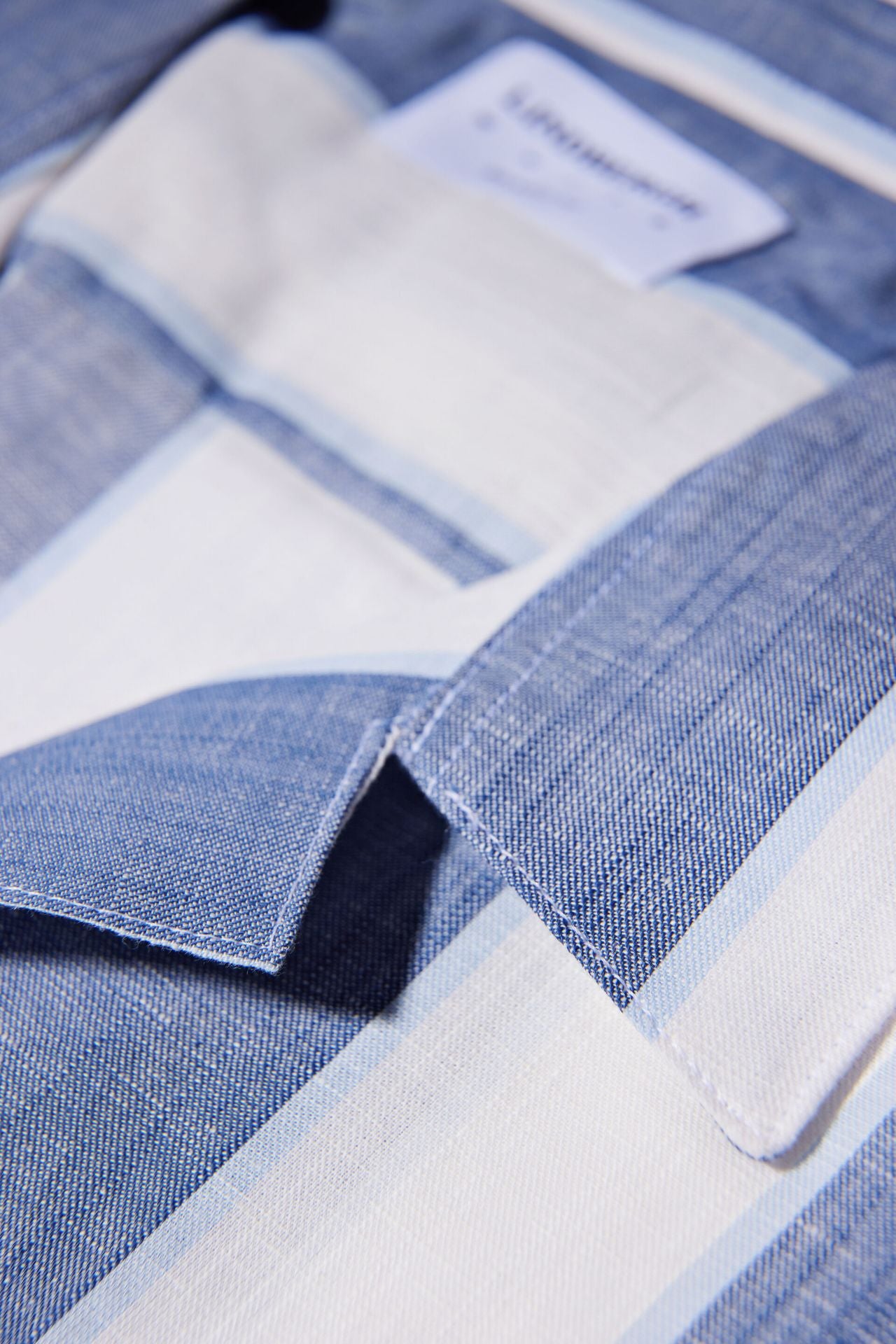 Striped linen/cotton shirt S/S