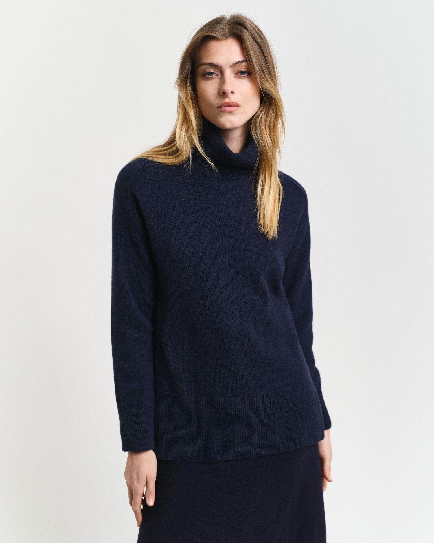 HERRINGBONE DETAIL ROLLNECK