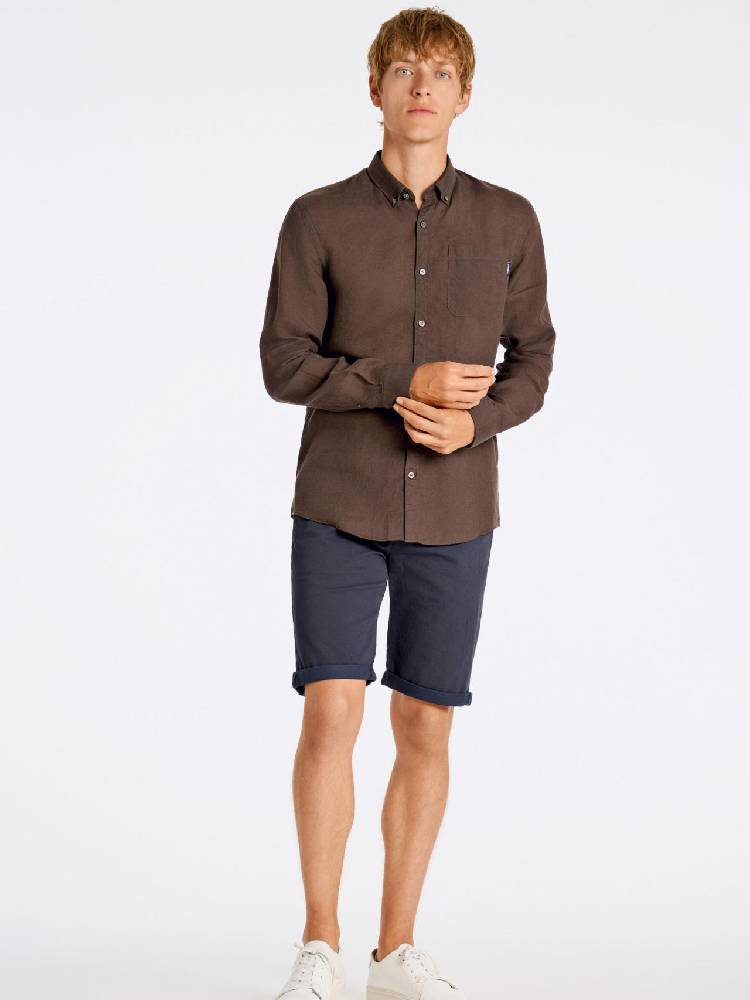 Pure linen L/S shirt