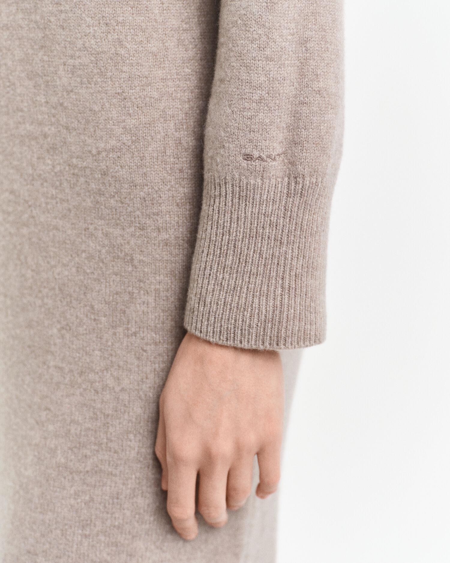 HERRINGBONE DETAIL ROLLNECK DRESS