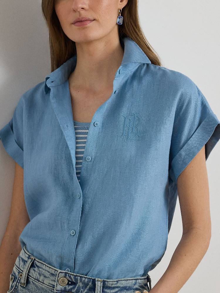 BROONO-SHORT SLEEVE-BUTTON FRONT SHIRT