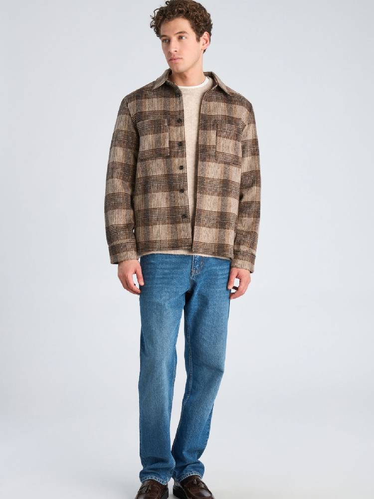 Brushed check overshirt