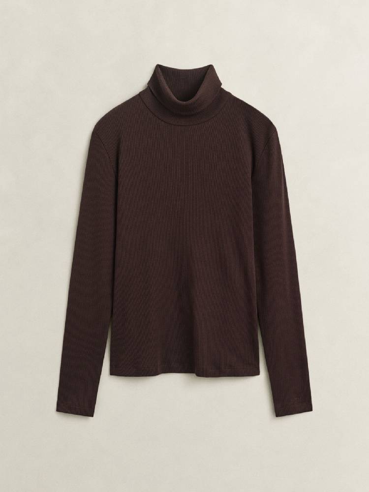Slim Ribbed Ls Turtleneck