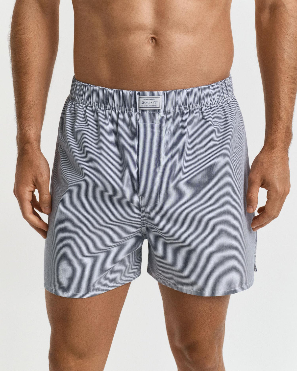 Stripe And Solid Boxer Shorts 2-P