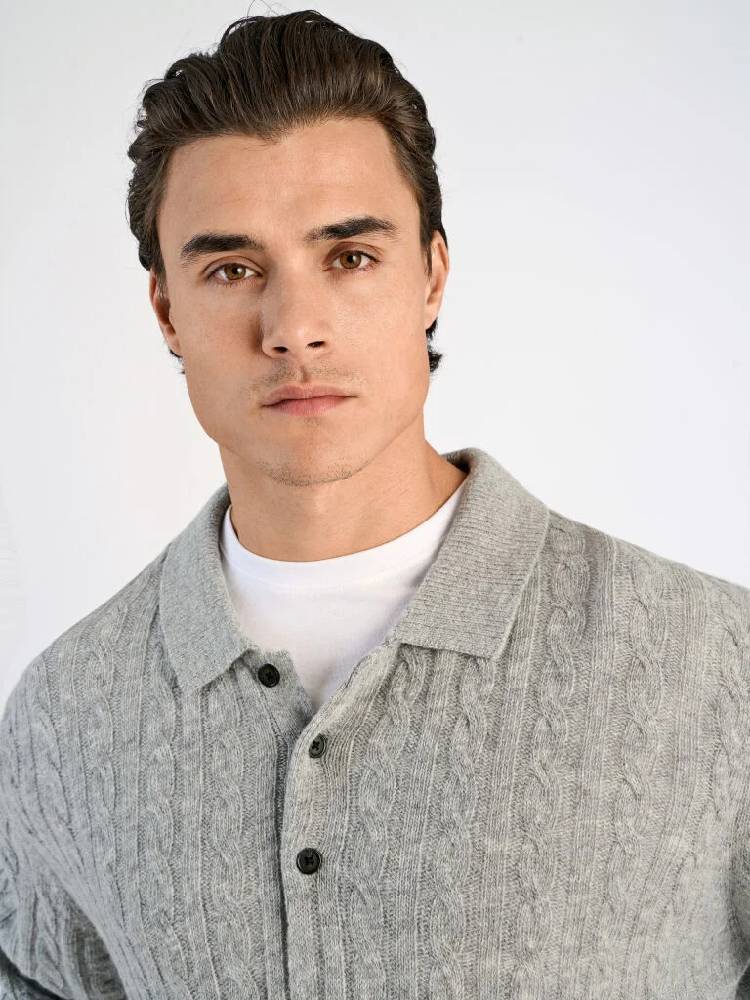Lambswool L/s Button Polo