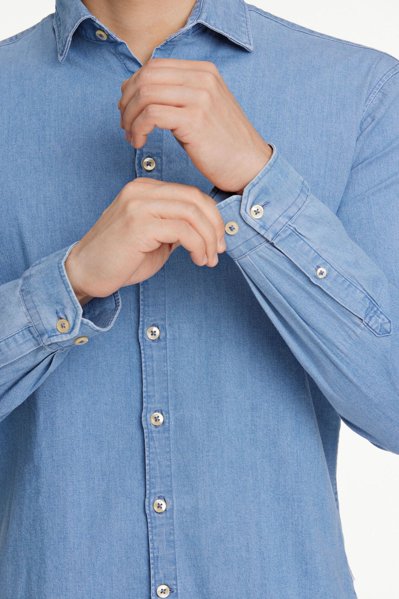 Soft indigo stretch shirt L/S