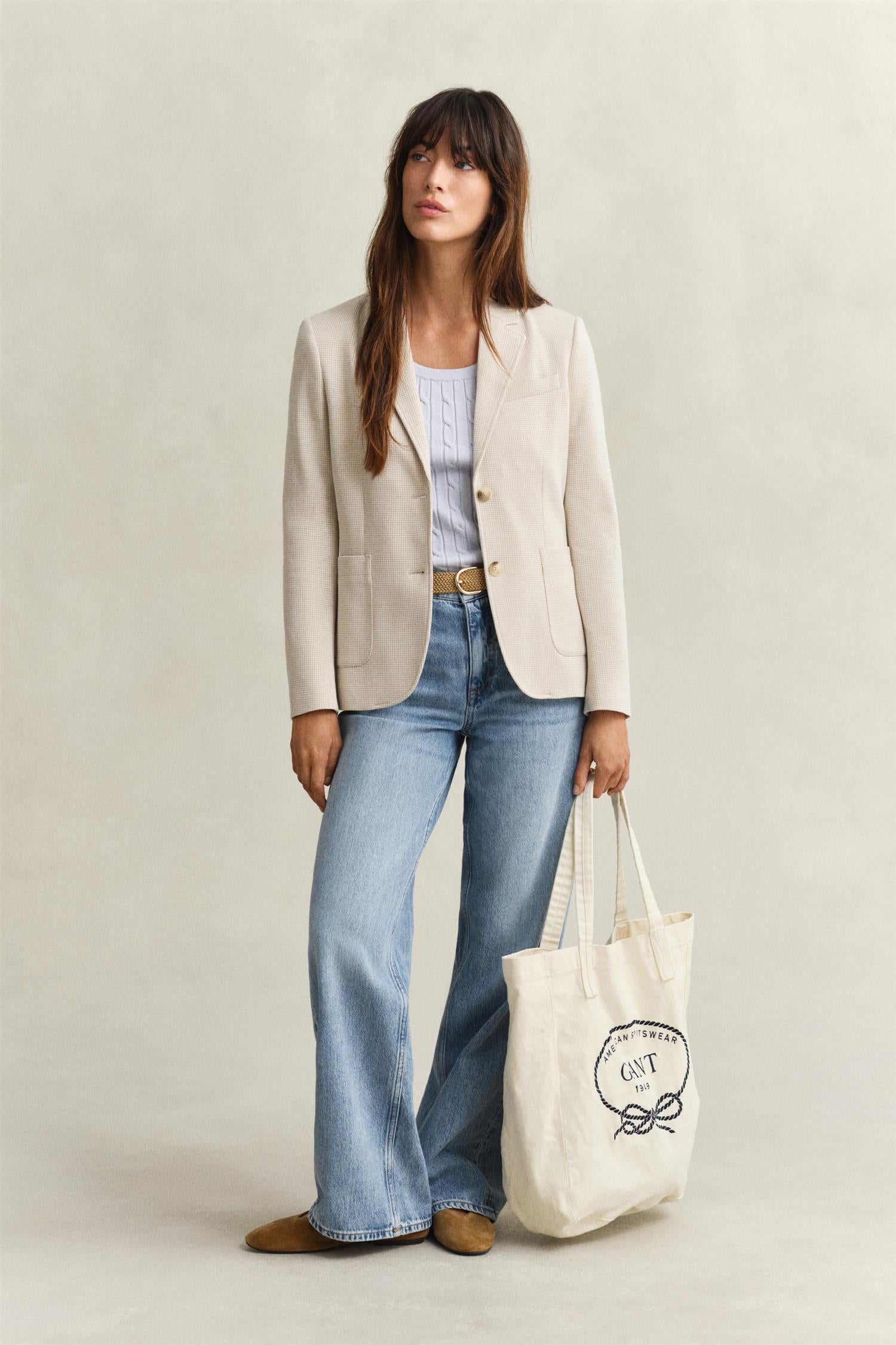 Slim Fit Piqué Blazer