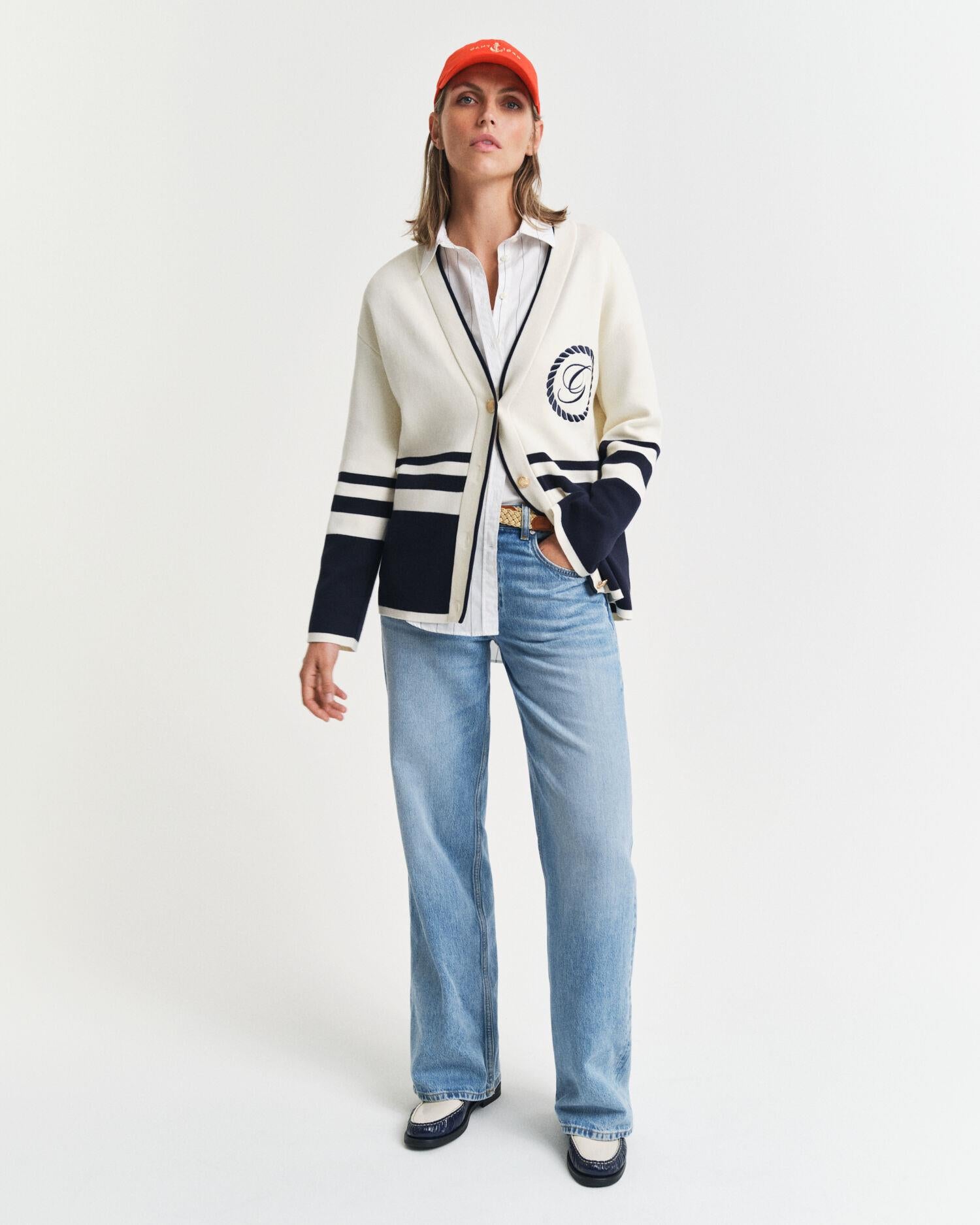 GANT VARSITY V-NECK CARDIGAN