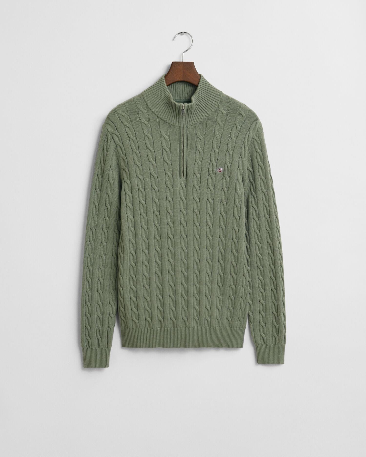 COTTON CABLE HALF ZIP