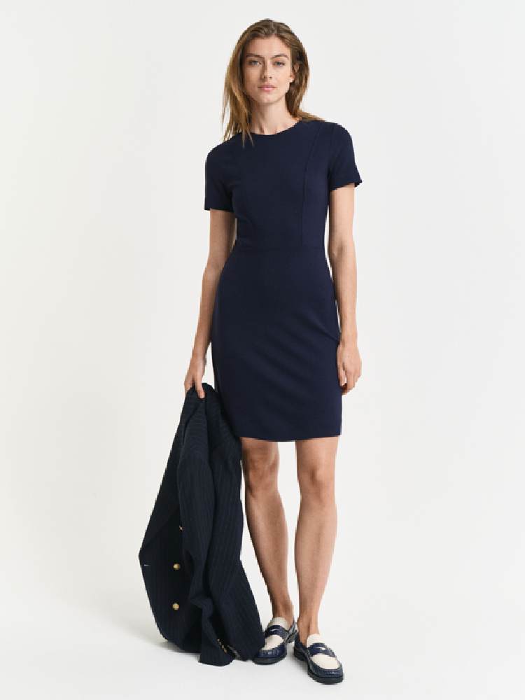 FIT AND FLARE SS JERSEY DRESS