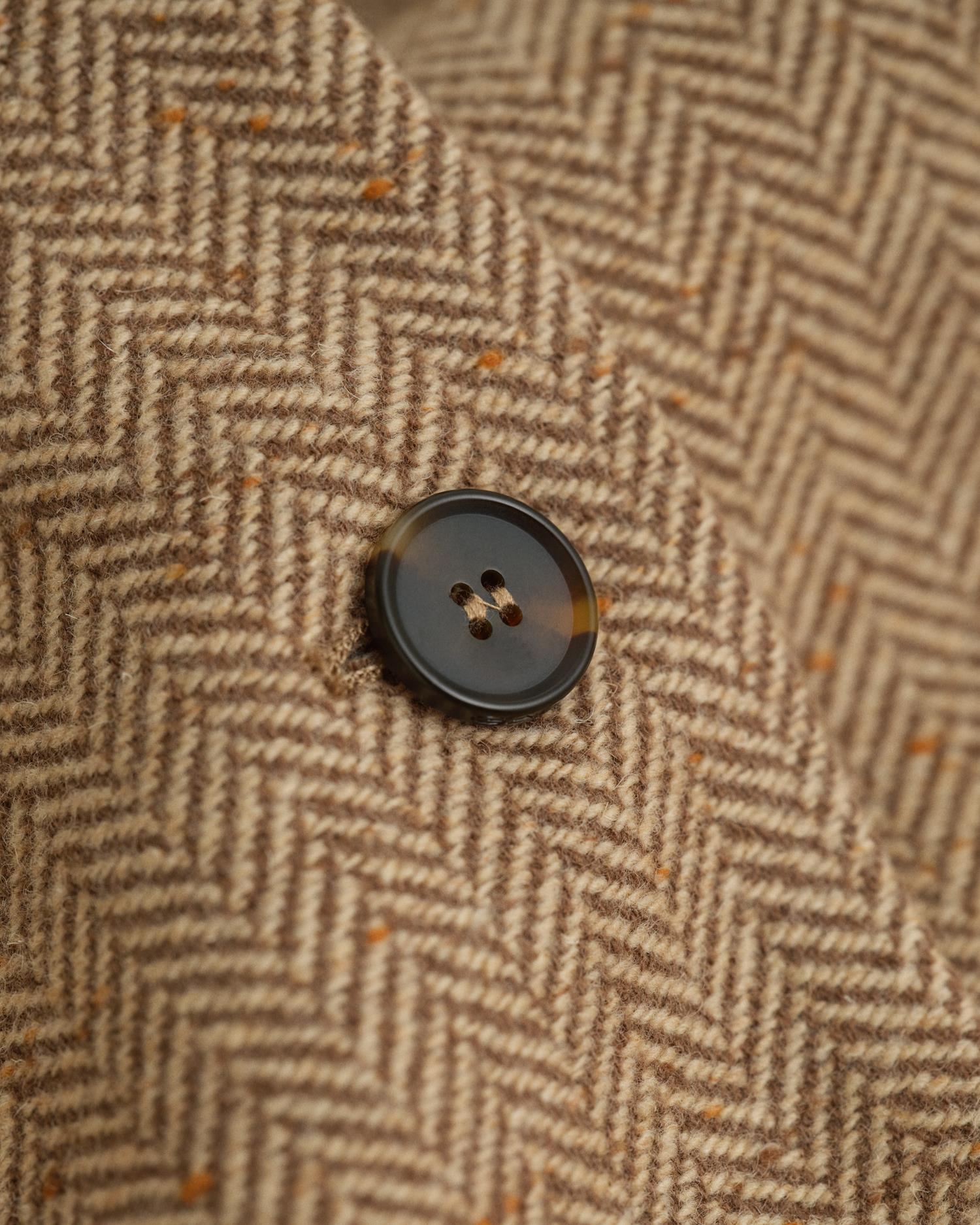 SLIM WOOL BLEND HERRINGBONE BLAZER