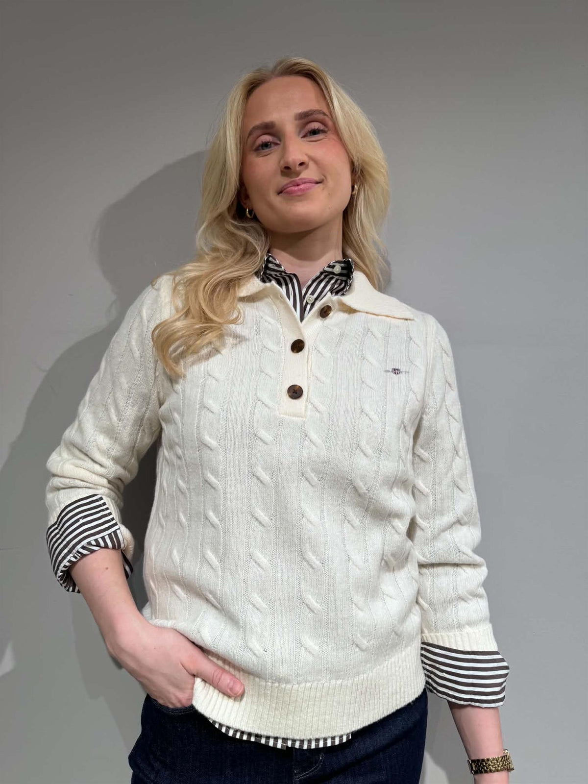 Lambswool Cable Knit Rugger