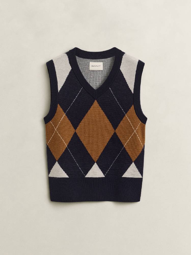 Argyle V-Neck Vest