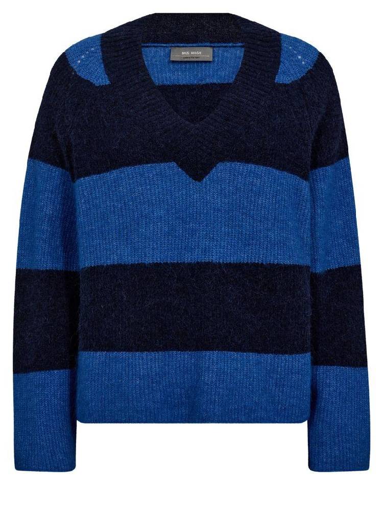 Mmtaci Stripe Lsv-Neck Knit